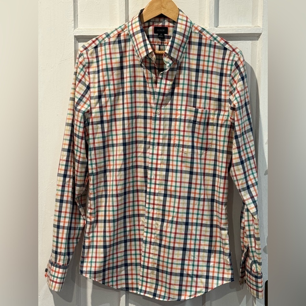 J. Crew Men's Colorful Checkered Shirt